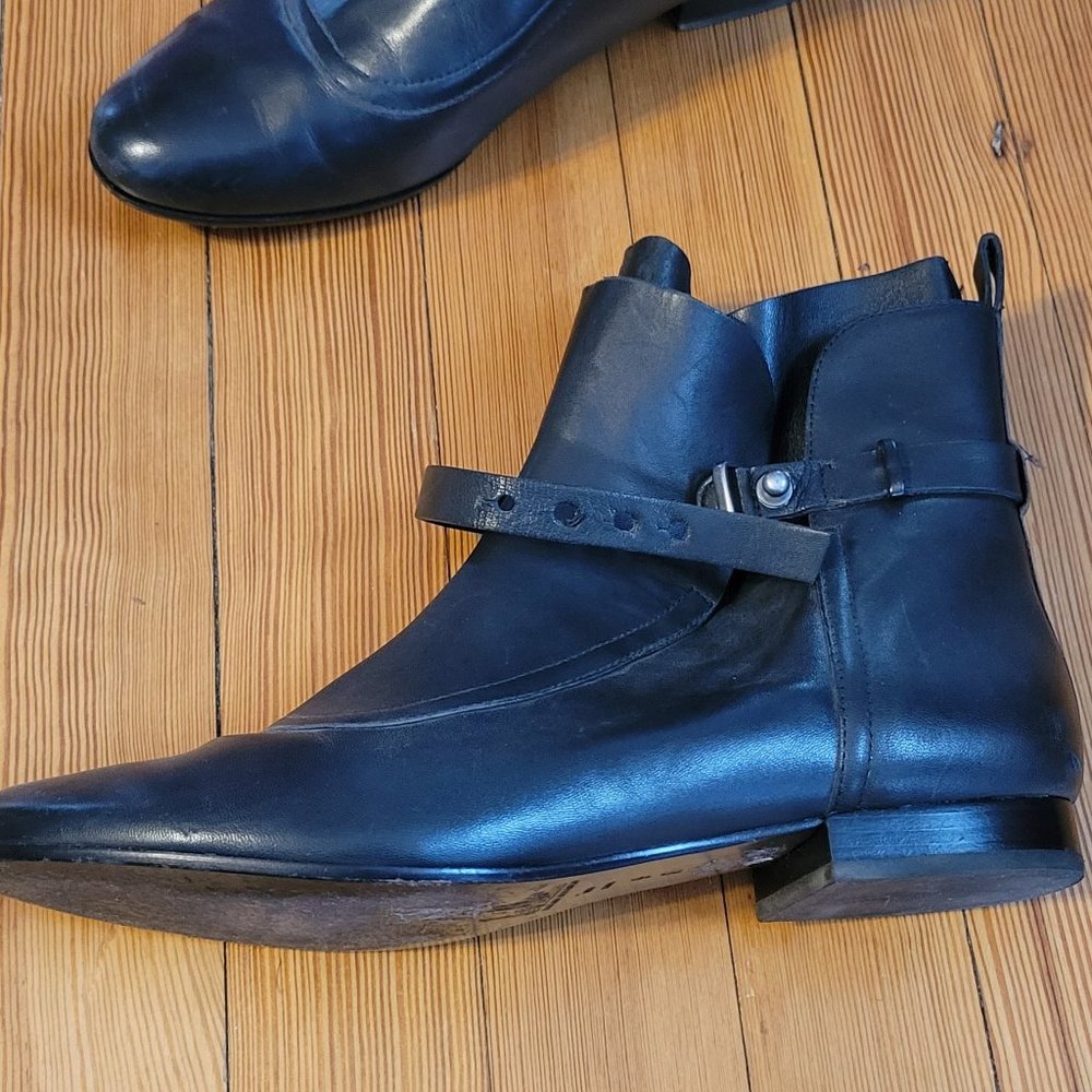 Black Italian leather boots